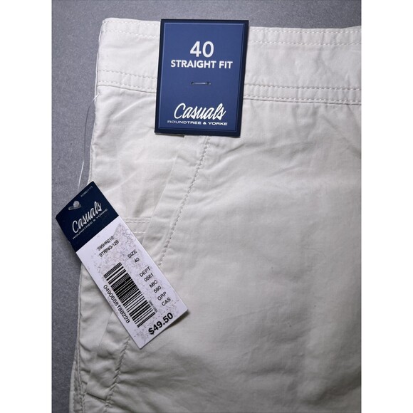 Roundtree Yorke Casuals NWT Men's Straight Fit Size 40 Chino Shorts Beige - Picture 2 of 11